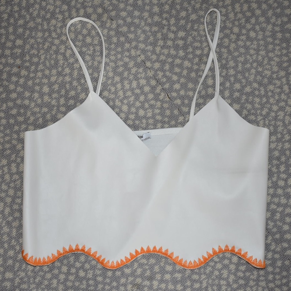 White and a Orange Zara Crop Top